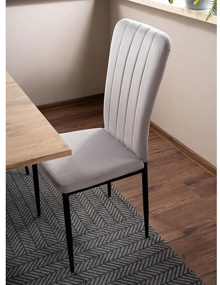 Scaun de bucaterie Wigo Velvet, gri deschis