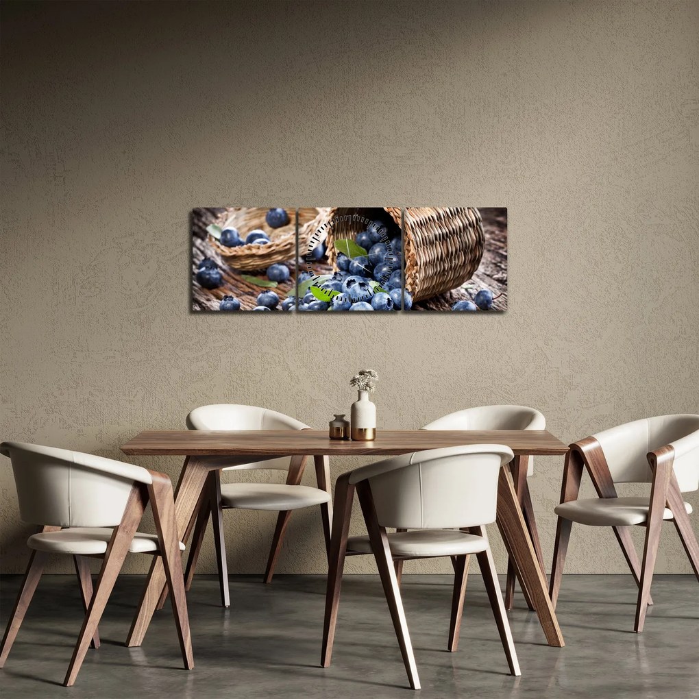 Tablou - Afine suculente (cu ceas) (90x30 cm)