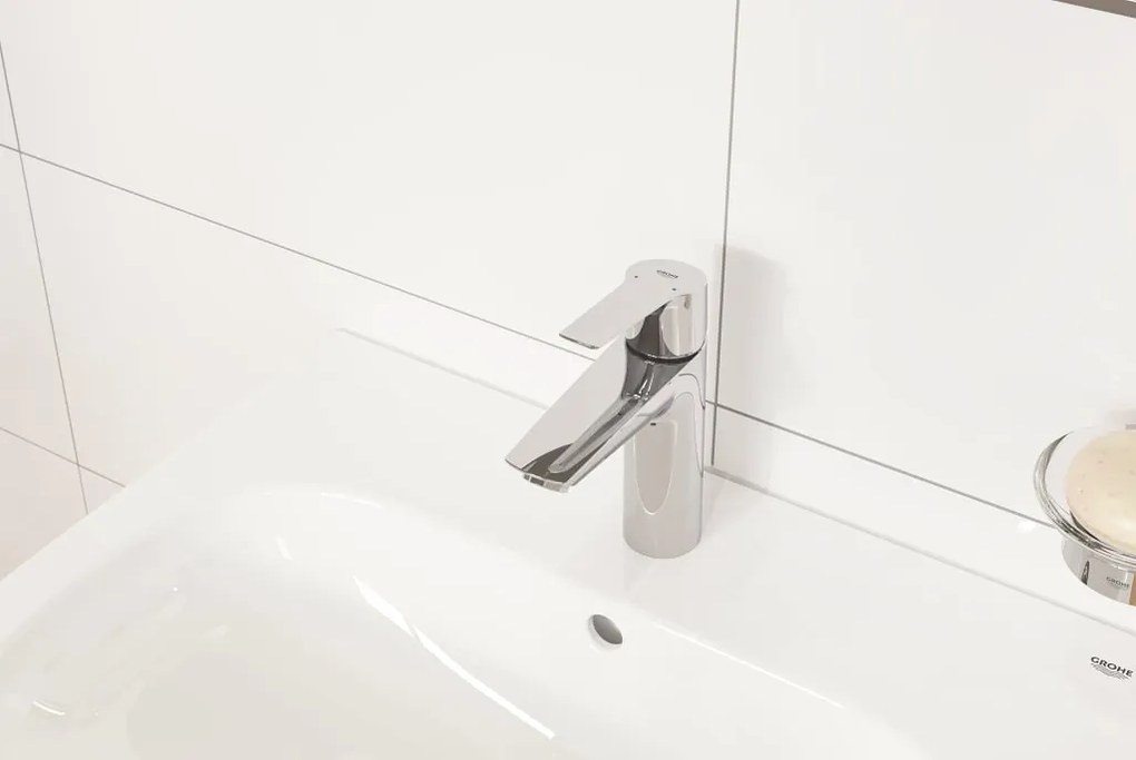 Baterie lavoar Grohe Start , 3/8'', marimea M, monocomanda, cartus ceramic, evacuare push to open, crom-24204002