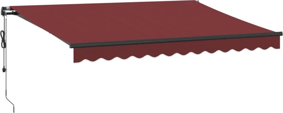 vidaXL Copertina retractabilă automat cu LED-uri, vișiniu, 350x250 cm