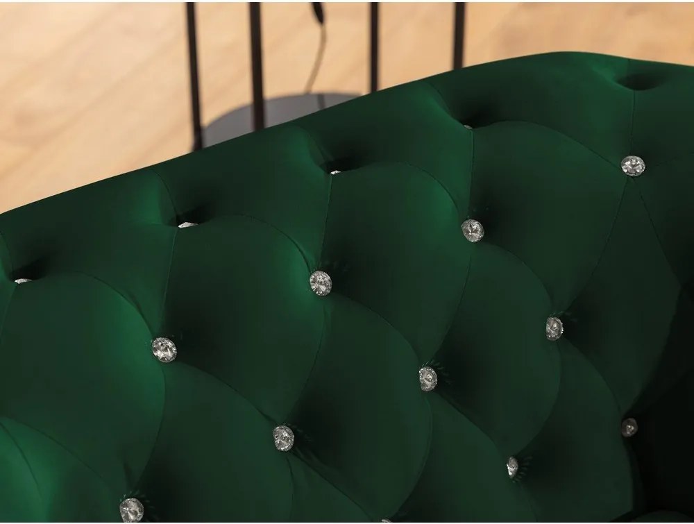 Colțar verde extensibil cu tapițerie din catifea (cu colț pe partea stângă/în formă de ”L”) York Blik – Ropez