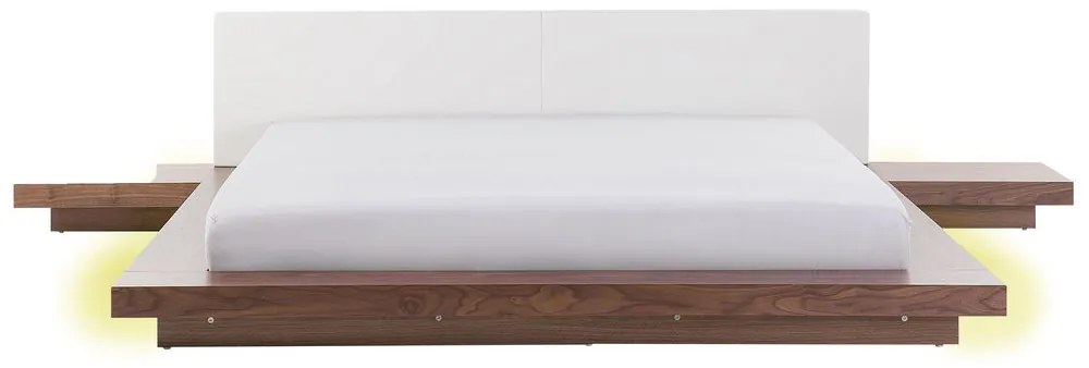 Pat matrimonial 180x200 cm Zina (alb) (cu iluminat LED). 1035514