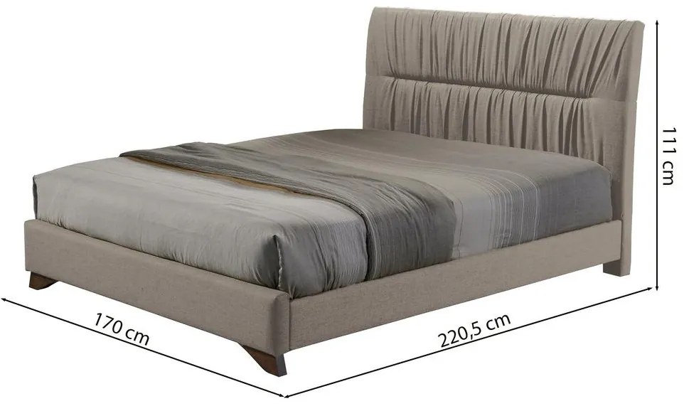 Pat matrimonial 160 cm Lania 160 (cu somieră) (bej + maro). 1098719