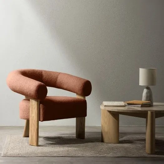 Fotoliu design maro KOKEI, stejar