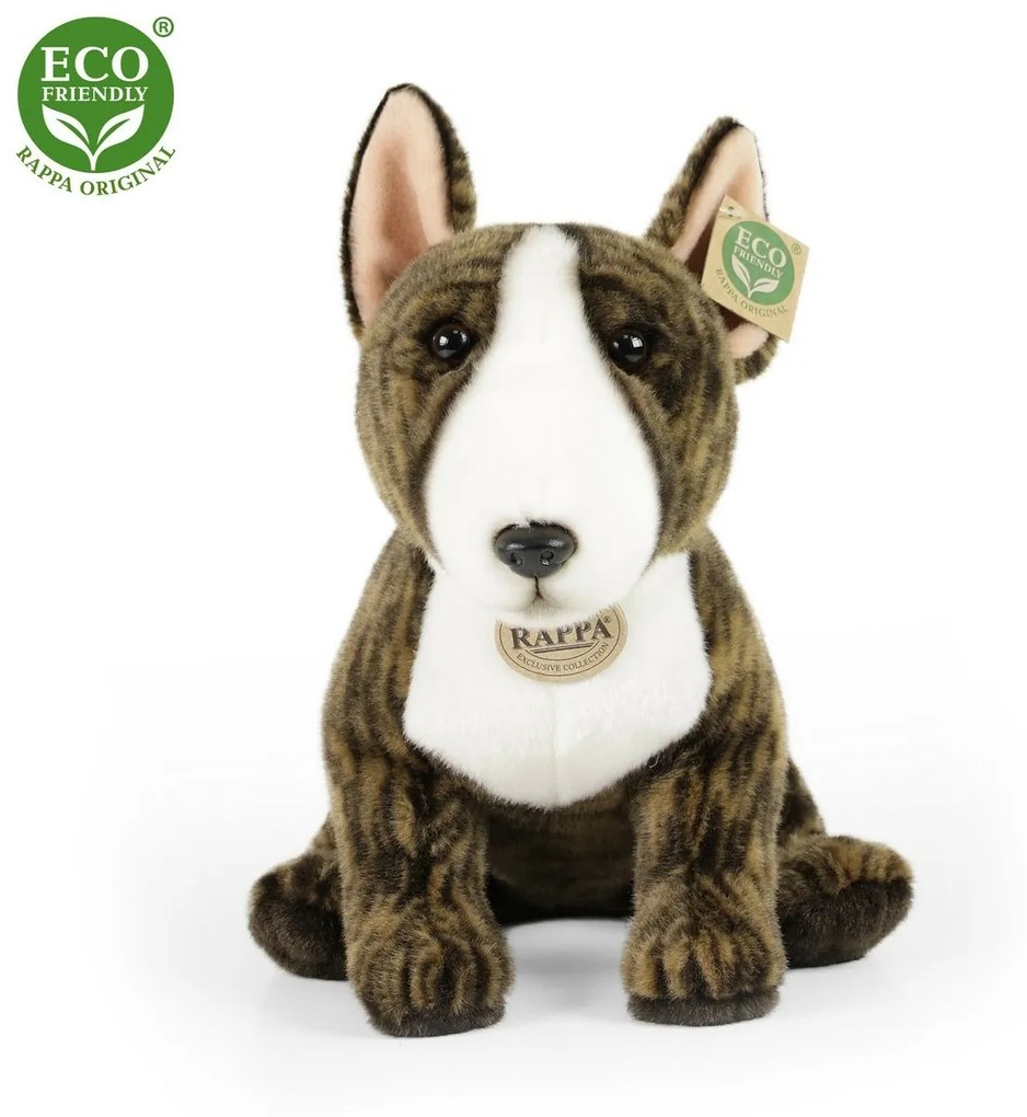 Jucărie pluș Bull Terrier englezesc Rappa, 30 cm ECO-FRIENDLY