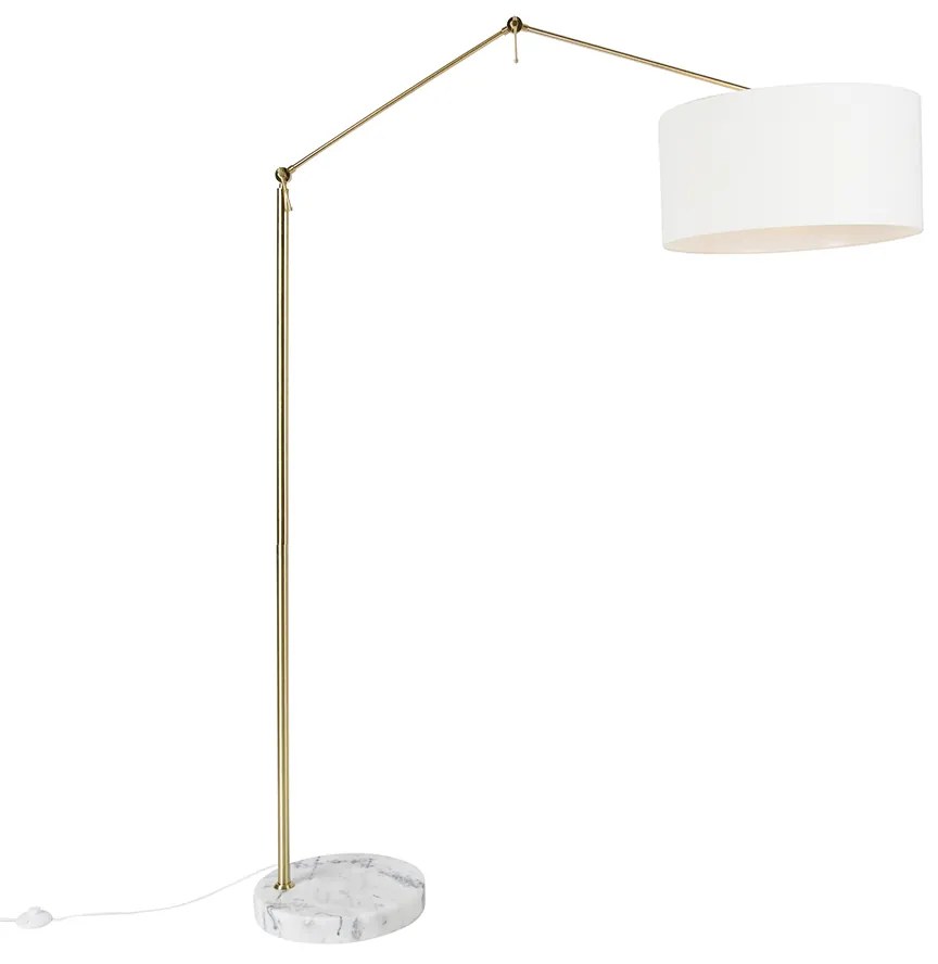 Lampa de podea moderna aurie cu abajur alb 50 cm reglabila - Editor