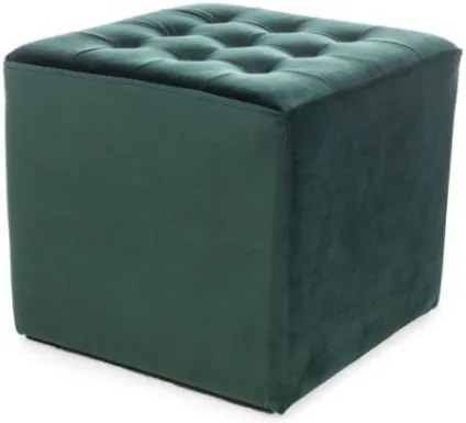 Taburet tapitat cu stofa Lori Velvet Green, l39xA39xH34 cm