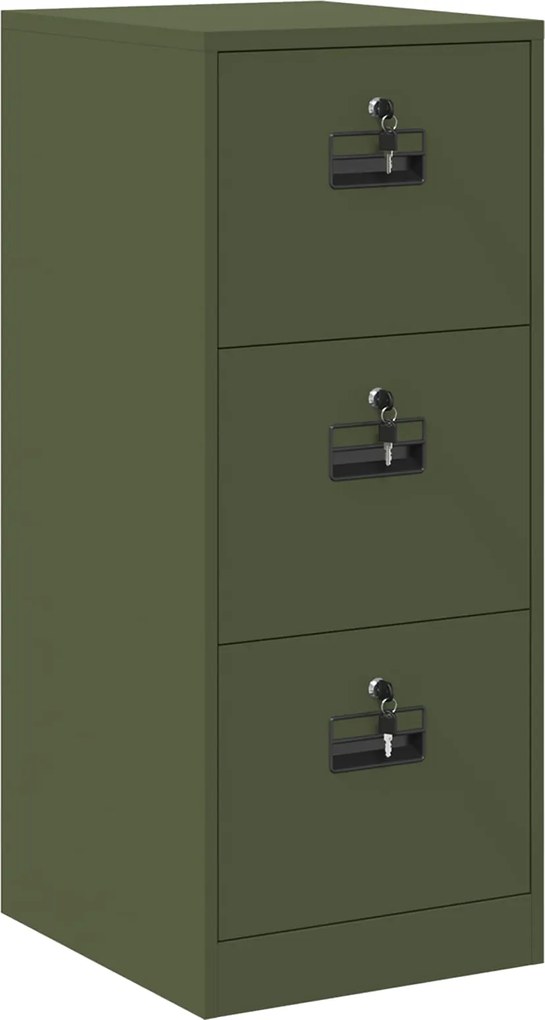 vidaXL Dulap pentru Fișiere cu raft Verde măsliniu 44 x 50 x 106.5 cm