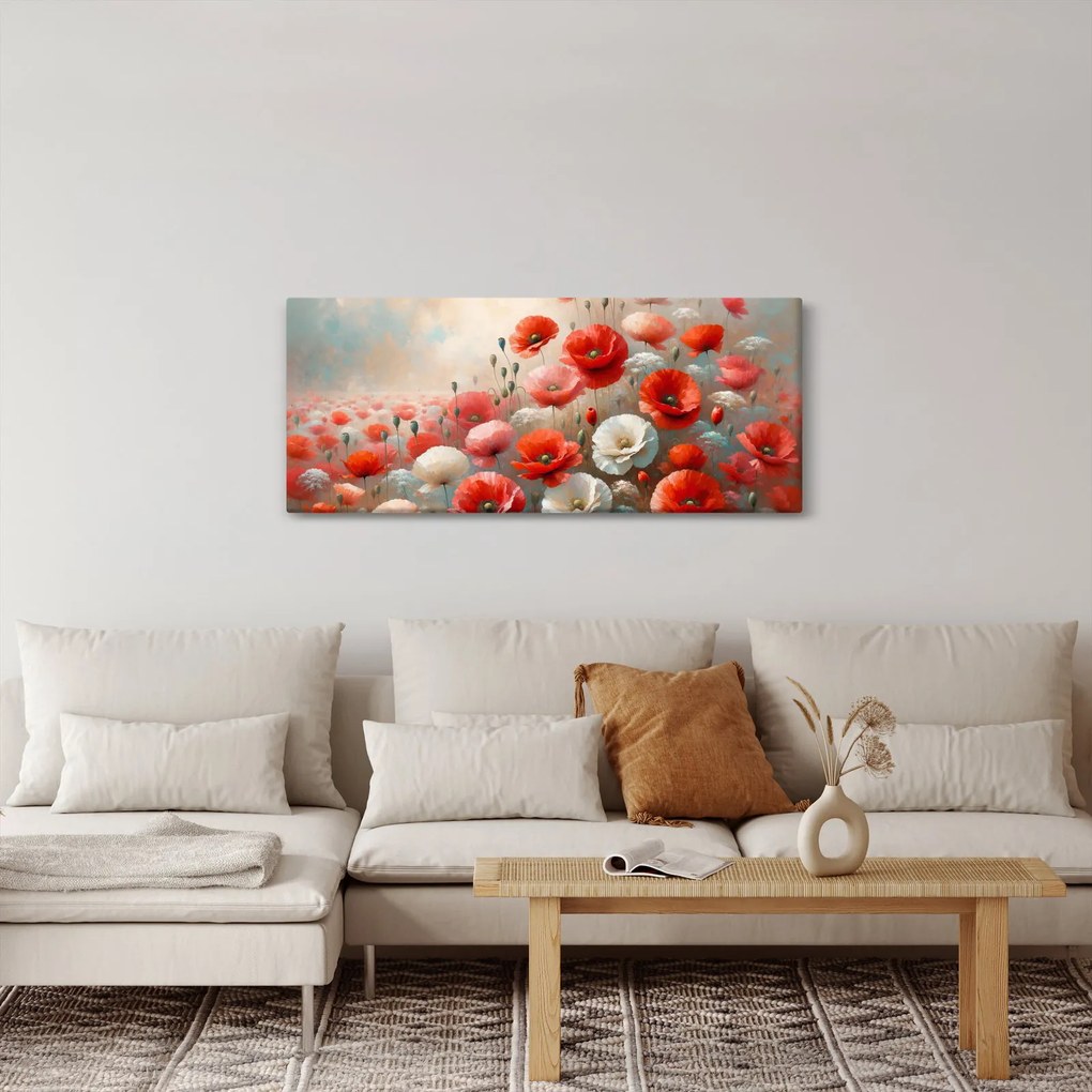 Tablou - Pictură cu maci (120x50 cm)
