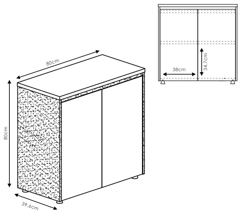 Consola Oscar nuc - antracit 80x40x80cm