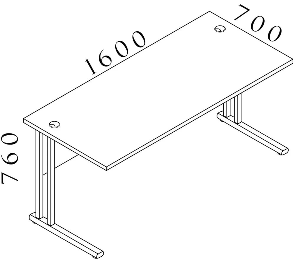 Masa Visio LUX 160 x 70 cm, stejar