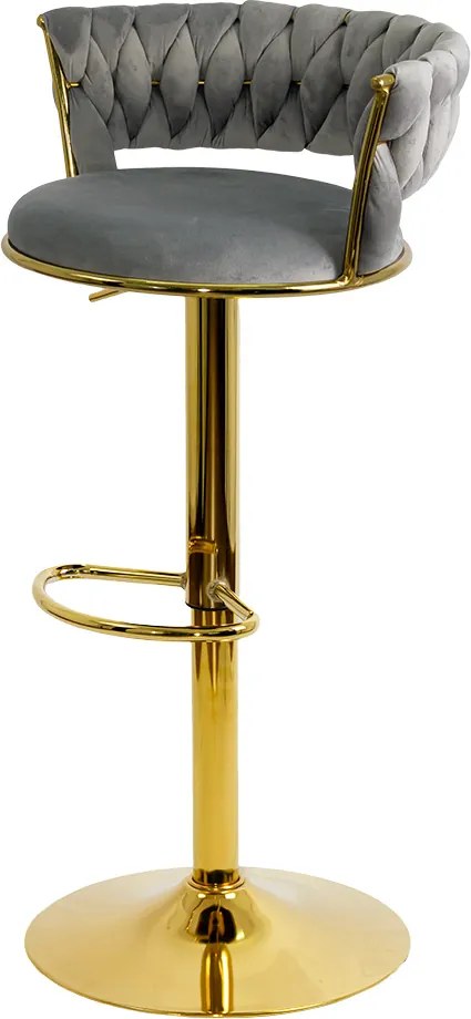Scaun Bar Catifea Gri ABS 118 - Modern, Elegant, Reglabil