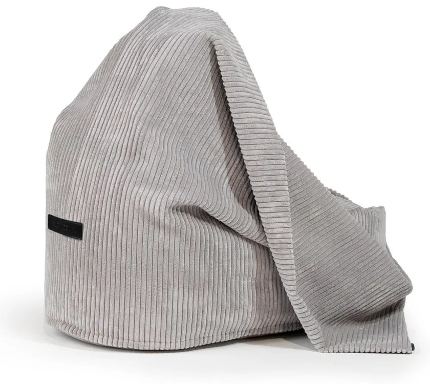 Fotoliu puf pentru copii negru cu tapițerie din catifea reiată Cocoon 100 – SLOWDOWN