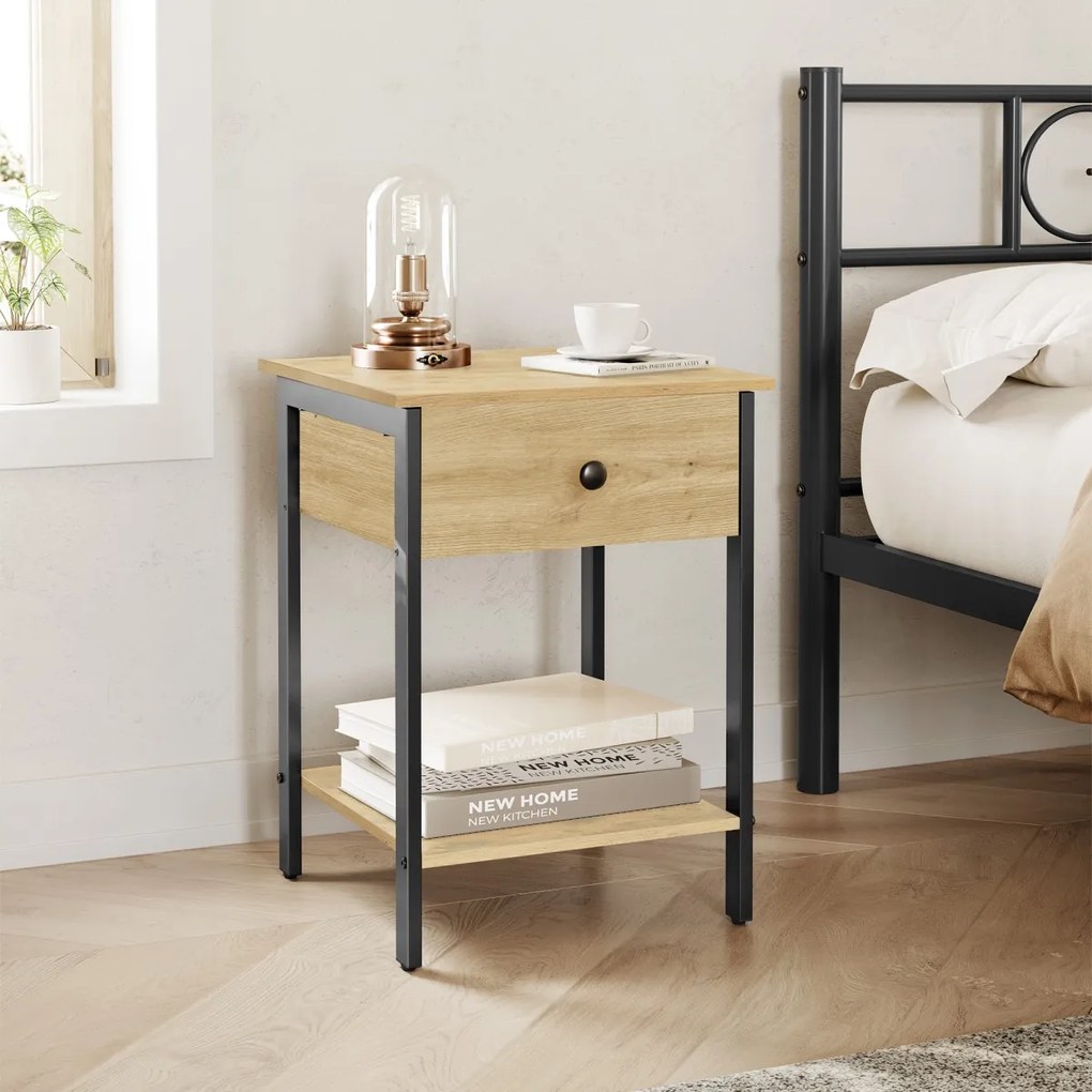 Masuta de cafea cu sertar TAYLOR ARTISAN 40x40 cm