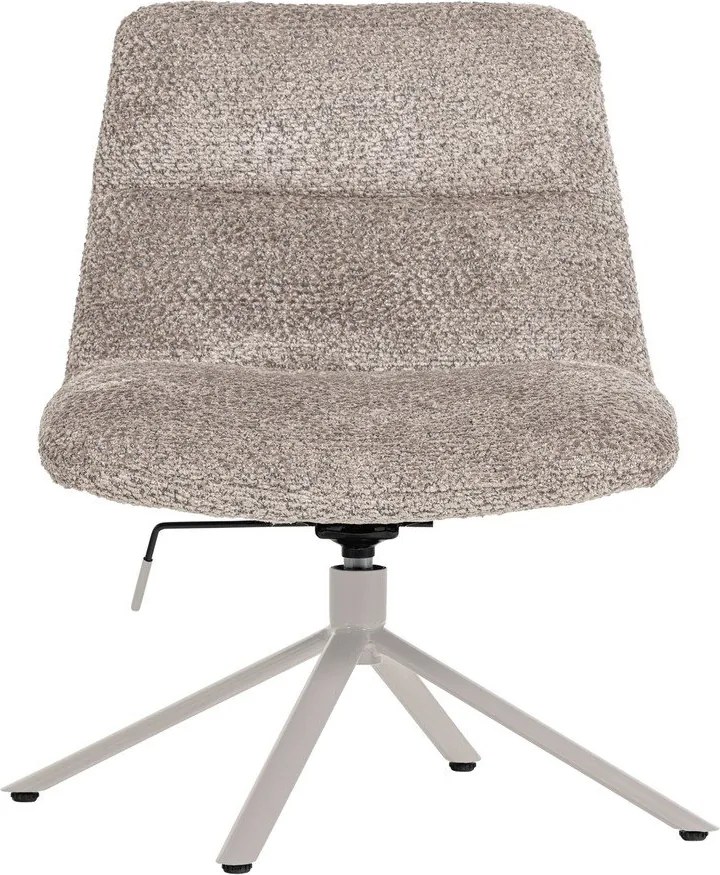 Fotoliu gri deschis pivotant cu tapițerie din țesătură bouclé Soren – WOOOD