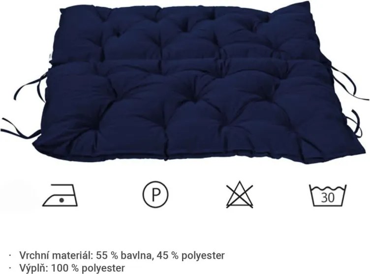 STILISTA Pernă de bancă, 98 x 100 x 8 cm, albastru