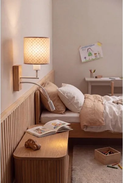 Brilagi - Lampă LED Flex BOBO WOOD 1xE27/25W/230V + LED/3W stejar/alb/bej/cu buline.