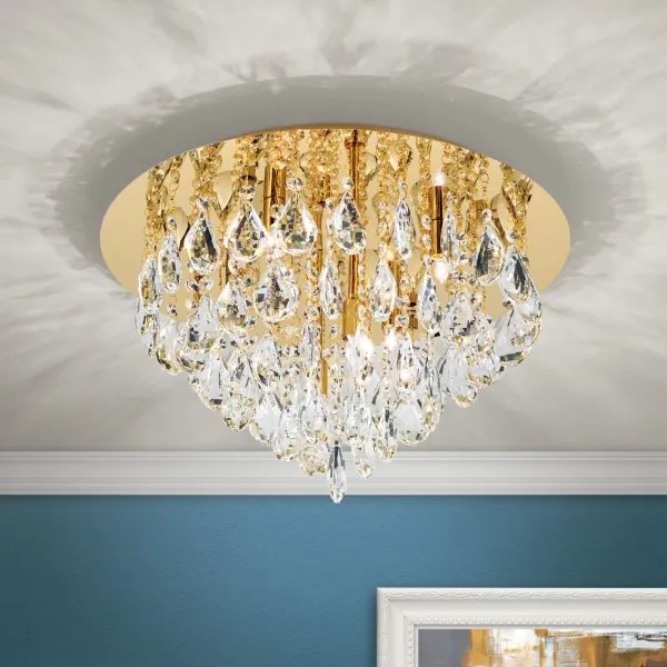 Plafonieră de cristal Orion DLU 2516/45 CELESTE 6xG9/40W/230V d. 45 cm auriu