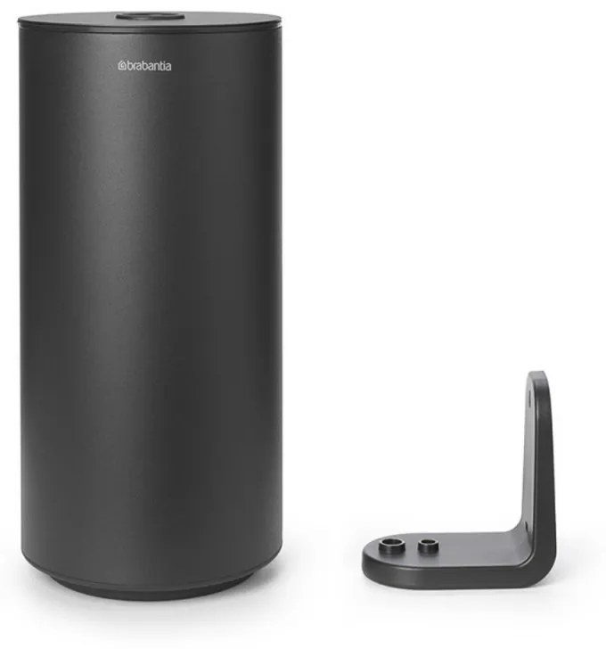 Suport hartie igienica Brabantia MindSet Mineral 1005676, Dublu, Montaj podea sau perete, Finisaj mineral, Gri inchis