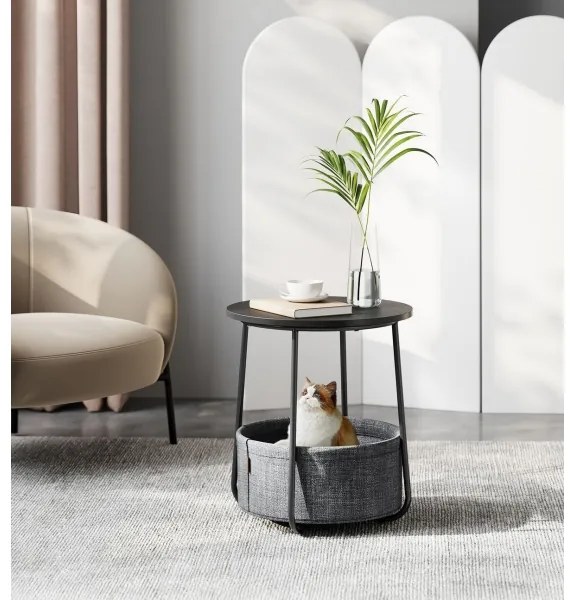 Măsuță laterală NOIRA, negru/gri