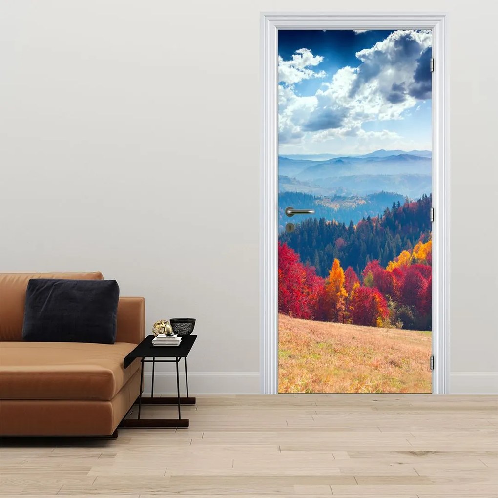 Fototapet pentru ușă - Peisaj colorat de toamnă (95x205cm)
