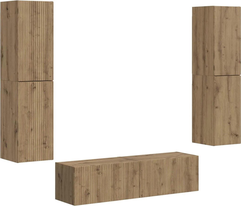 vidaXL Set comodă TV 6 pcs Stejar Artizanal Lemn compozit