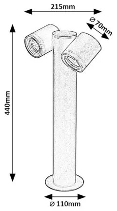Lampă de exterior Rabalux 77113 ENOL 2xGU10/35W/230V IP44