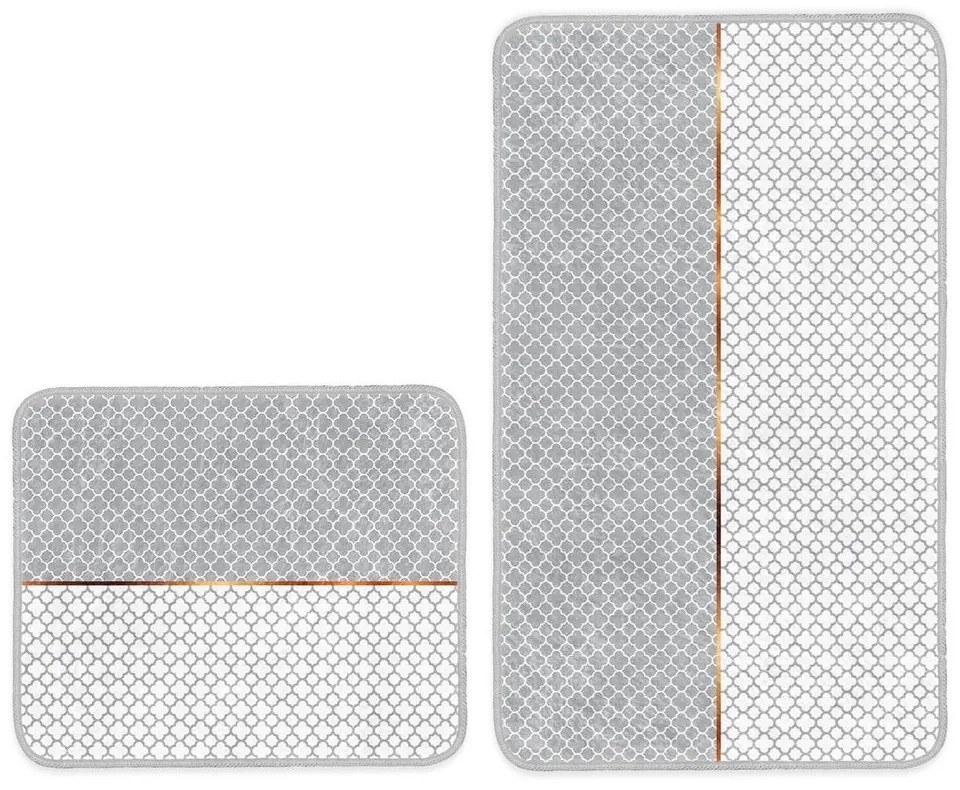 Covorașe de baie gri în set de 2 buc. 100x60 cm - Minimalist Home World