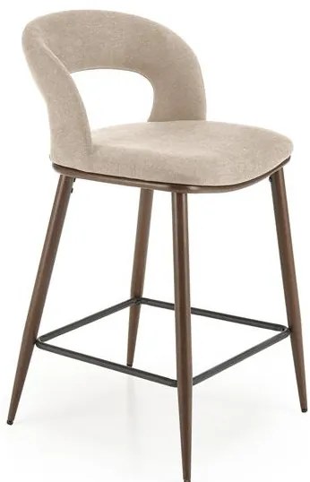 Scaun de bar tapitat H114 bej/nuc