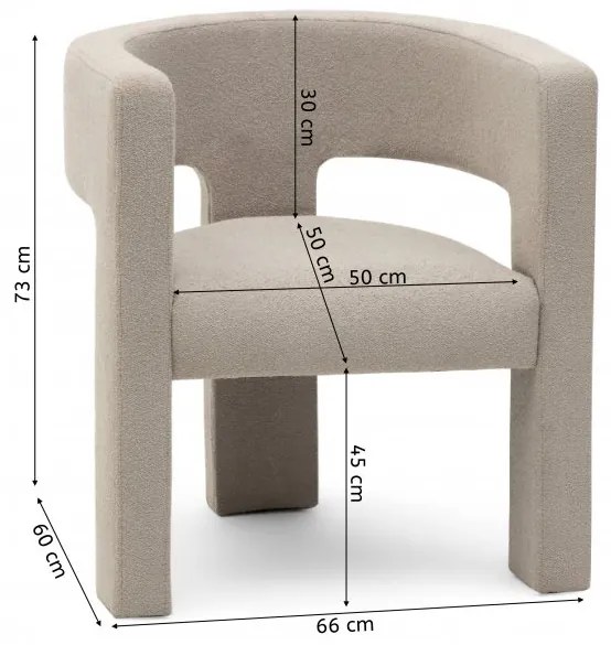 Fotoliu de design bej inchis ALPAH LOOP