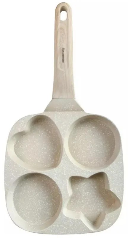 Tigaie cu 4 sectiuni Klausberg KB 7809, 19cm, Acoperire din marmura, Diverse forme, Inductie, Bej