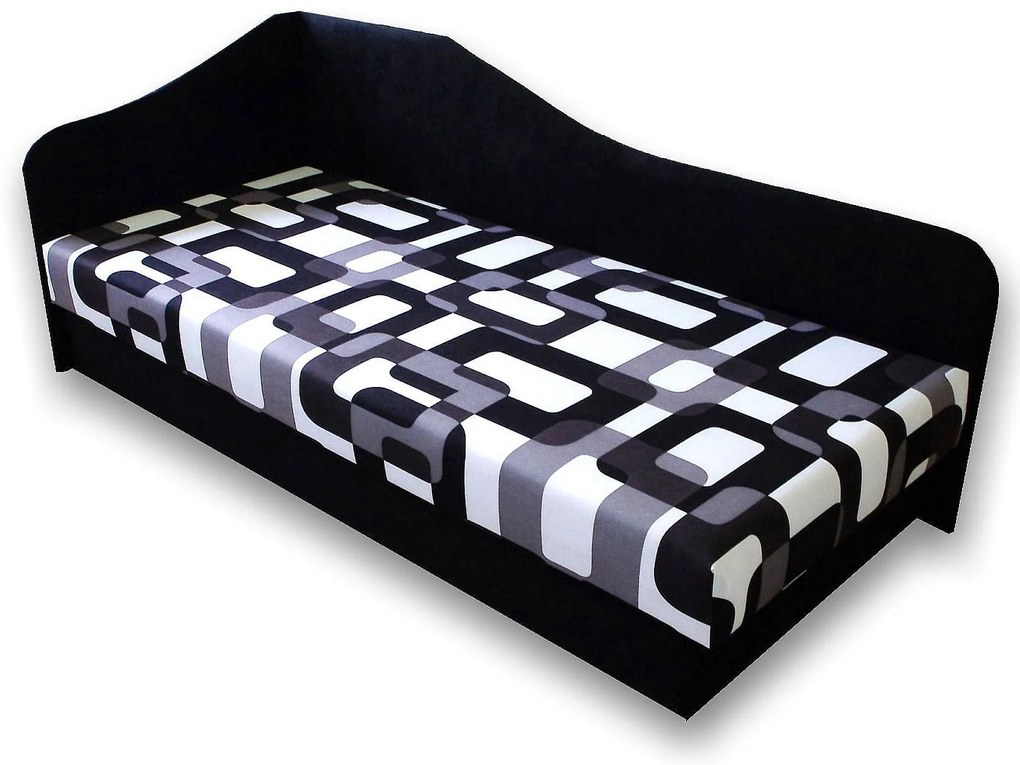 Pat de o persoană (canapea) 80 cm Lady 87 (negru 39 + Gusto 12) (S). 793113