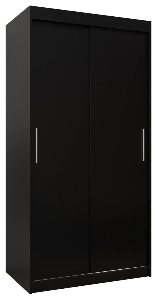 Dulap de haine 100 cm Toki (negru mat + negru mat). 1064794