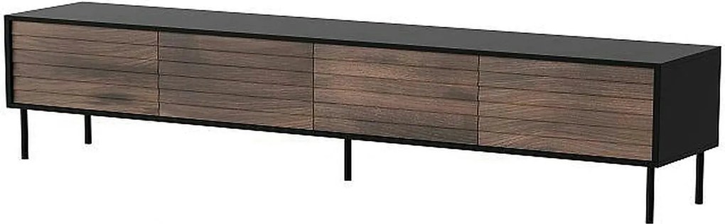 Comoda TV CORTINA, nuc/negru, PAL laminat, 200x40x55 cm