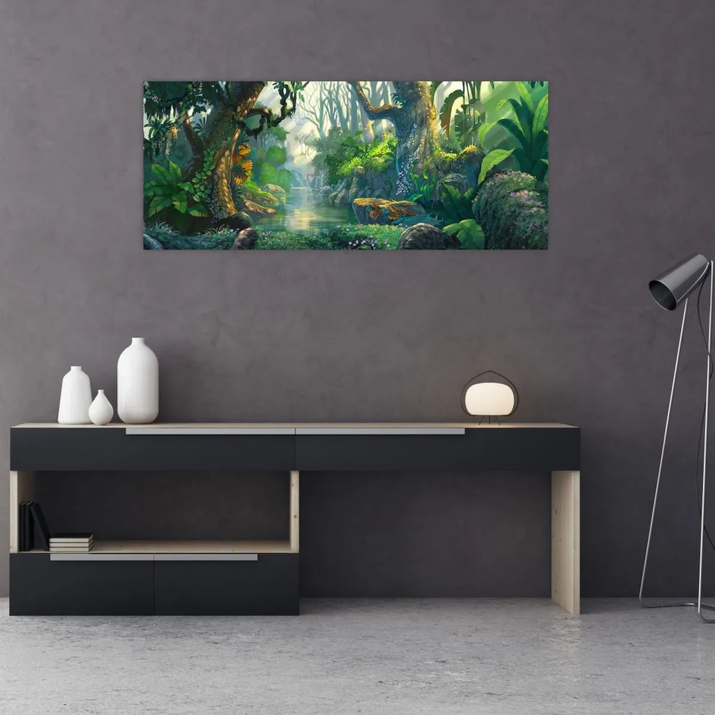 Tablou - Ilustrare pădure tropicală (120x50 cm)