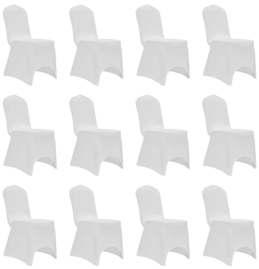 Huse elastice pentru scaun, 12 buc., alb 12, Alb