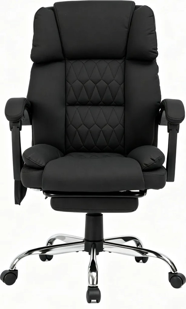 PRESTIGE FABRIC OC-514 PRO – Scaun Directorial Tapițerie Premium Dublu Strat Anti-Zgâriere, Masaj în 7 Puncte, Mecanism Multifuncțional, Suport Picioare, Bază Cromată, Negru
