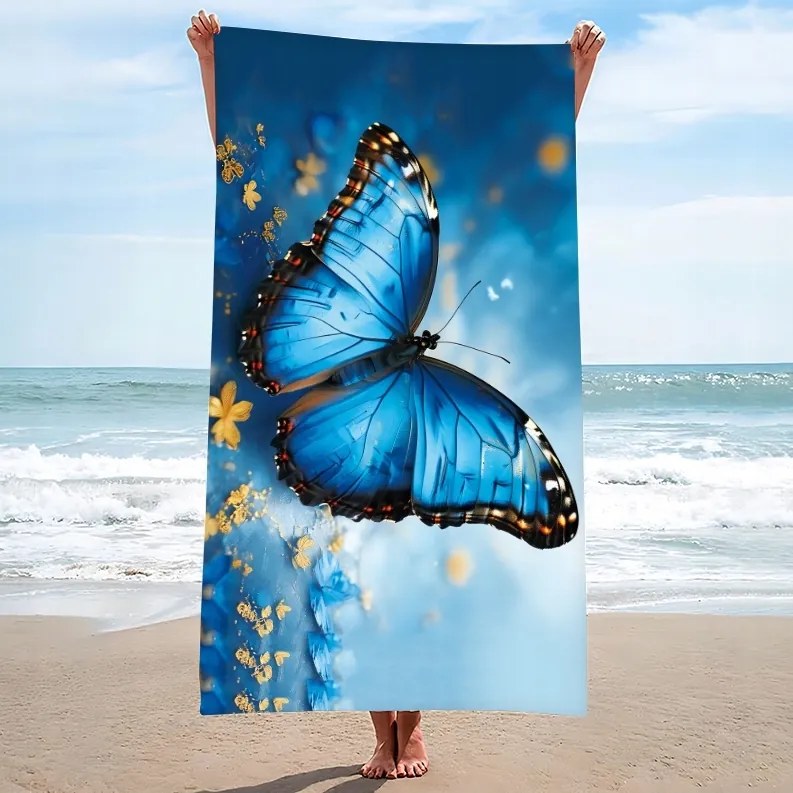 Prosop plaja DREAMING 100x180 cm albastru, 100% microfibra