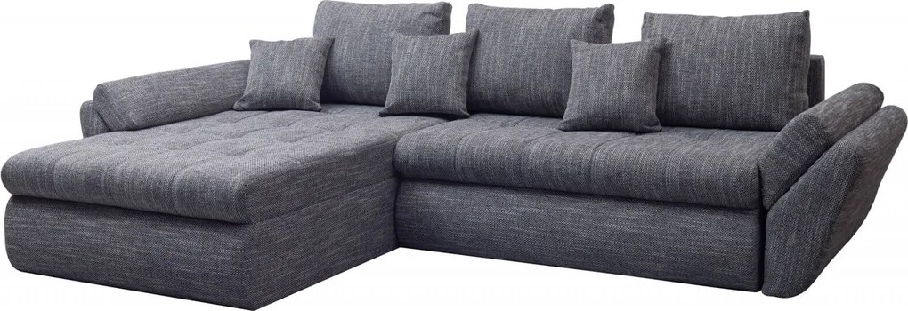Colțar extensibil dumonde cu ladă de depozitare si sezut confortabil din spuma high-density, Loana Magma Grey 270x185 cm