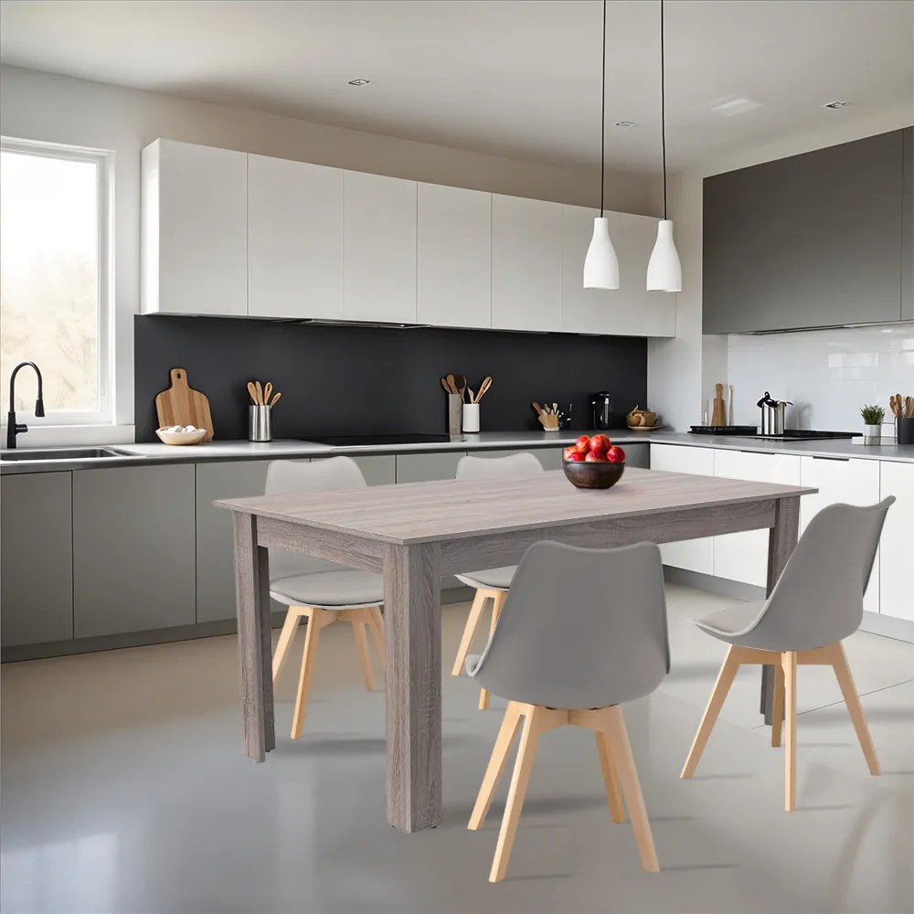 Set de masă Lola 4+1 gri-stejar York