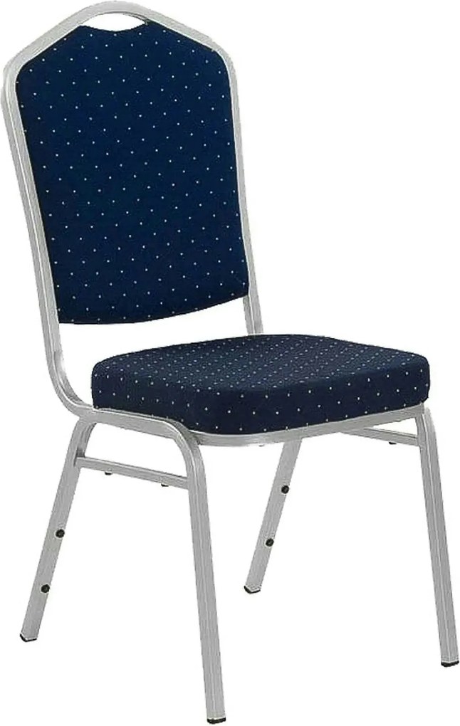 Scaun K66-S, albastru/argintiu, stofa clasica/metal, 45X48X93 CM