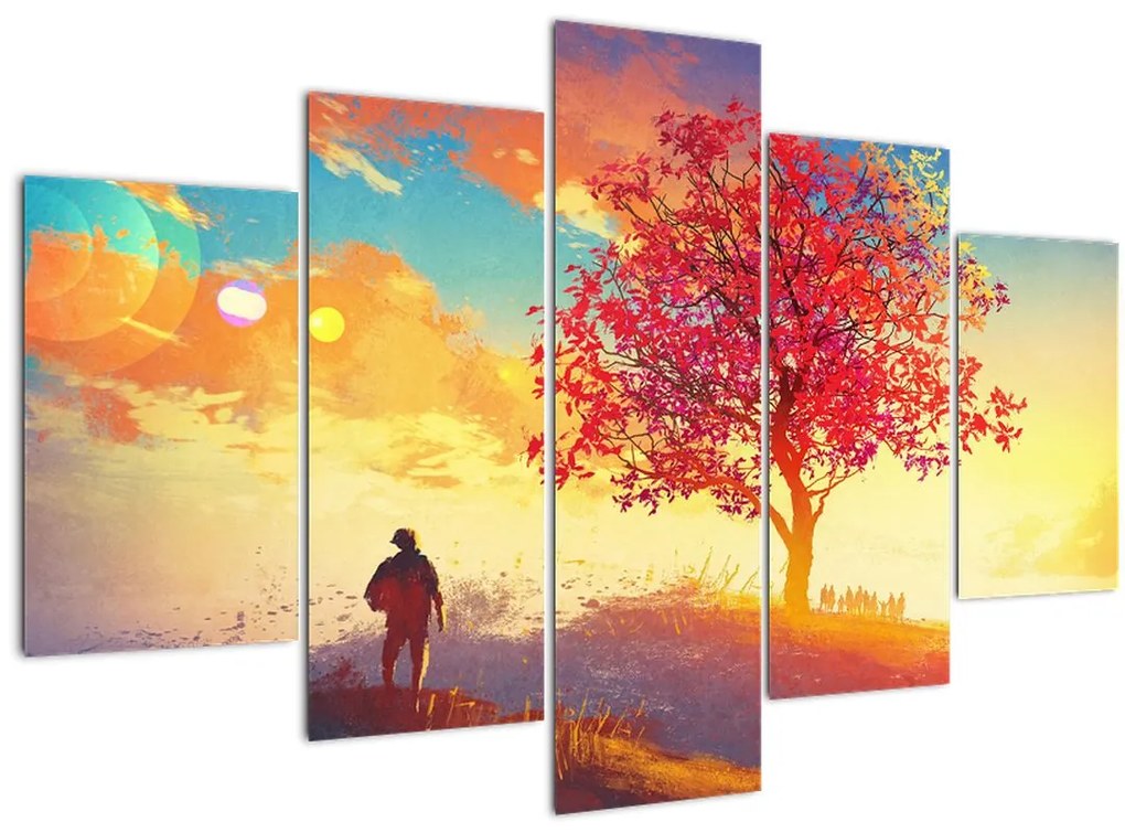 Tablou - casa în deal (150x105 cm)