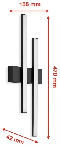 Telefunken - Aplica LED de exterior pentru perete 2xLED/4W/230V IP44 negru