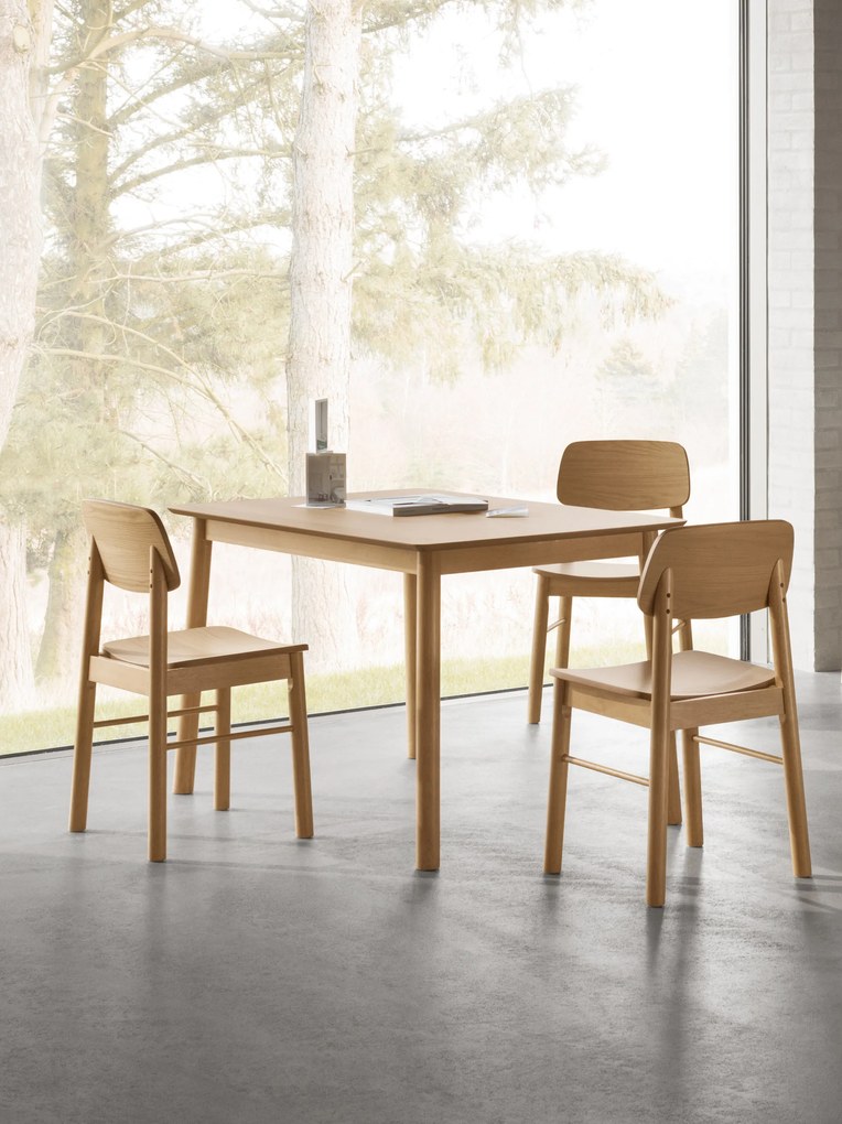 MAZZONI EXPORT ZARION Stejar natural - MASĂ DE BUCĂTĂRIE 120 cm DE LEMN FURNIR