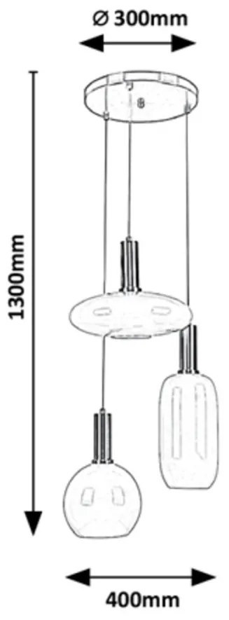 Lustra cu 3 pendule design clasic Sinopia 5225 RX