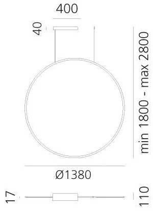 Lustră LED dimabilă pe cablu Artemide 1994260APP DISCOVERY LED/84W/230V bronz