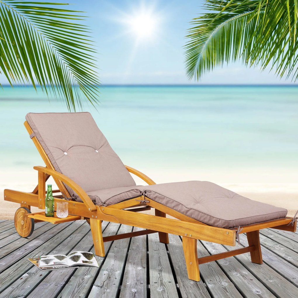 Saltea pentru șezlong TAMI SUN, 194x55x5cm, bej melanj Jurhan