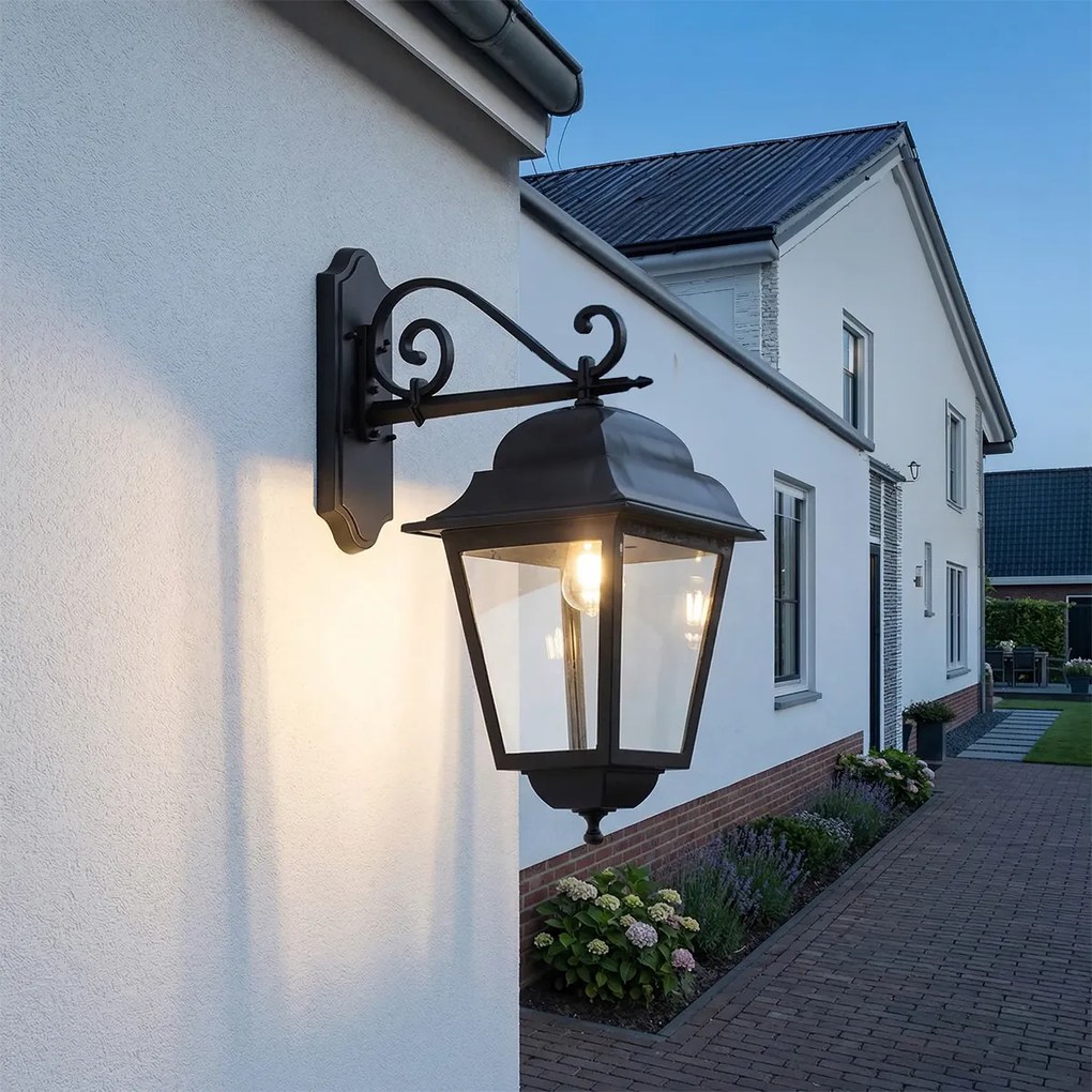 Felinar clasic de perete pentru exterior negru IP44 - Big