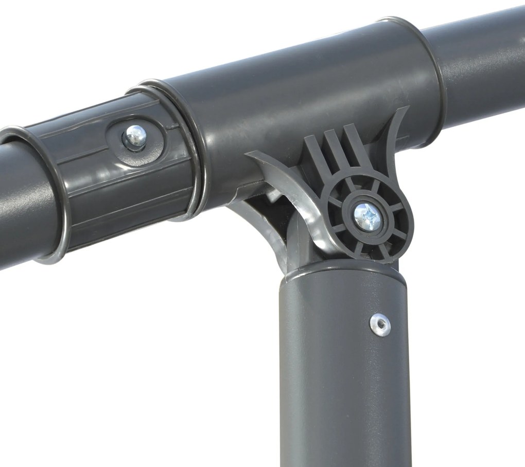 Outsunny Umbrelă de grădină deplasată octogonală pliabilă diametru 3 m, umbrelă de grădină cu suport în formă de cruce gri închis | Aosom Romania