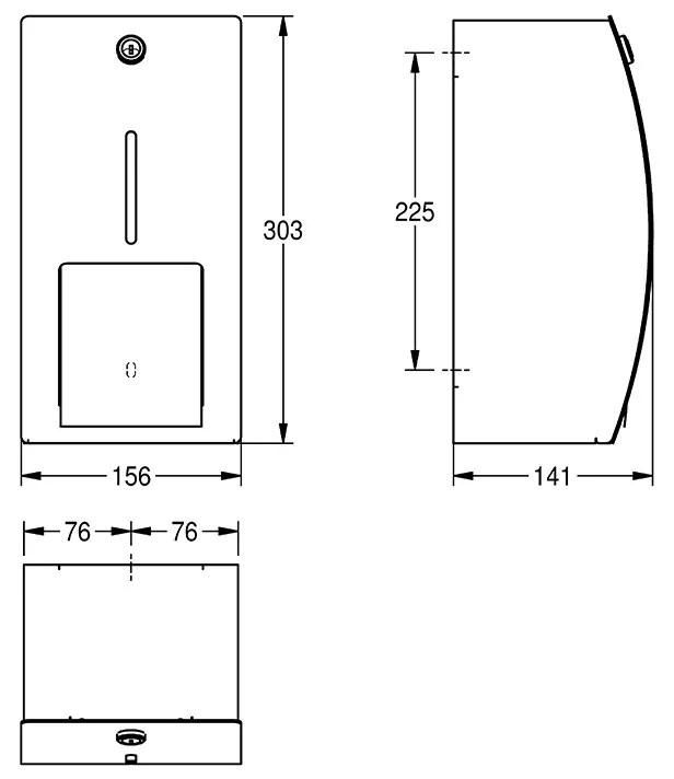 Suport pentru 2 role de hârtie igienică, KWC, Stratos, cu sistem de blocare, inox